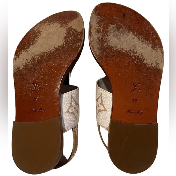 Louis Vuitton Monogram Giant Khaki and Green Sandals - Picture 5 of 6
